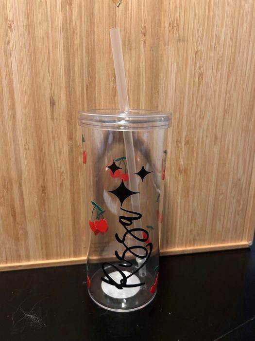 Personalized cherry tumbler