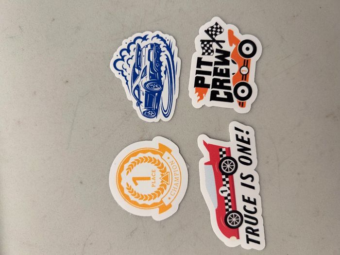 Race car birthday stickers