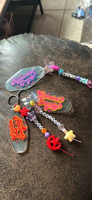 Custom zodiac keychains with beaded charms